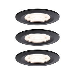 Obrázek pro produkt LED vestavné svítidlo Nova GU10 Flat nevýklopné IP44 3x4,9W 230V 2700K černá mat - PAULMANN