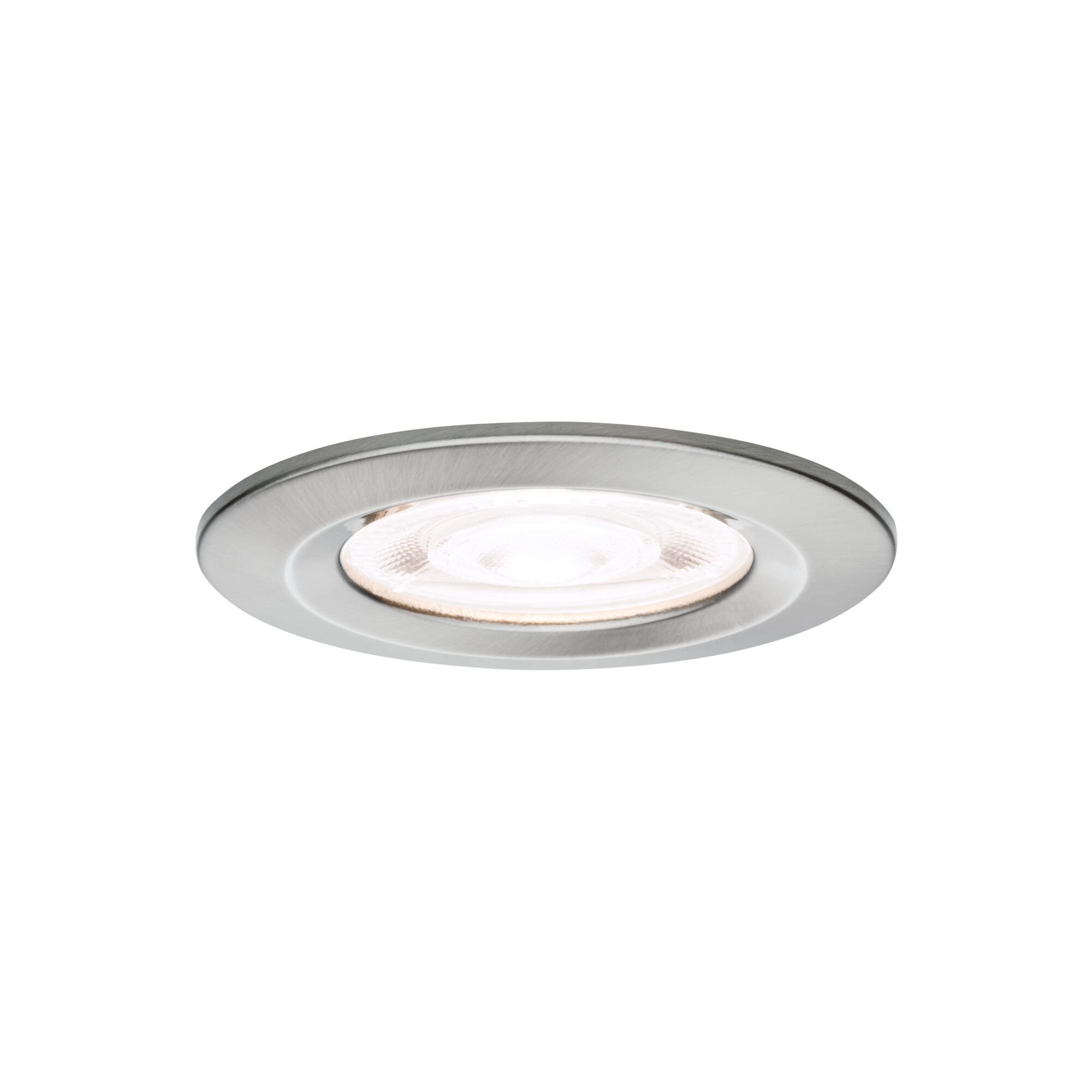Levně P 92335 LED vestavné svítidlo Nova GU10 Flat nevýklopné IP44 4,9W 230V 4000K kov kartáčovaný - PAULMANN