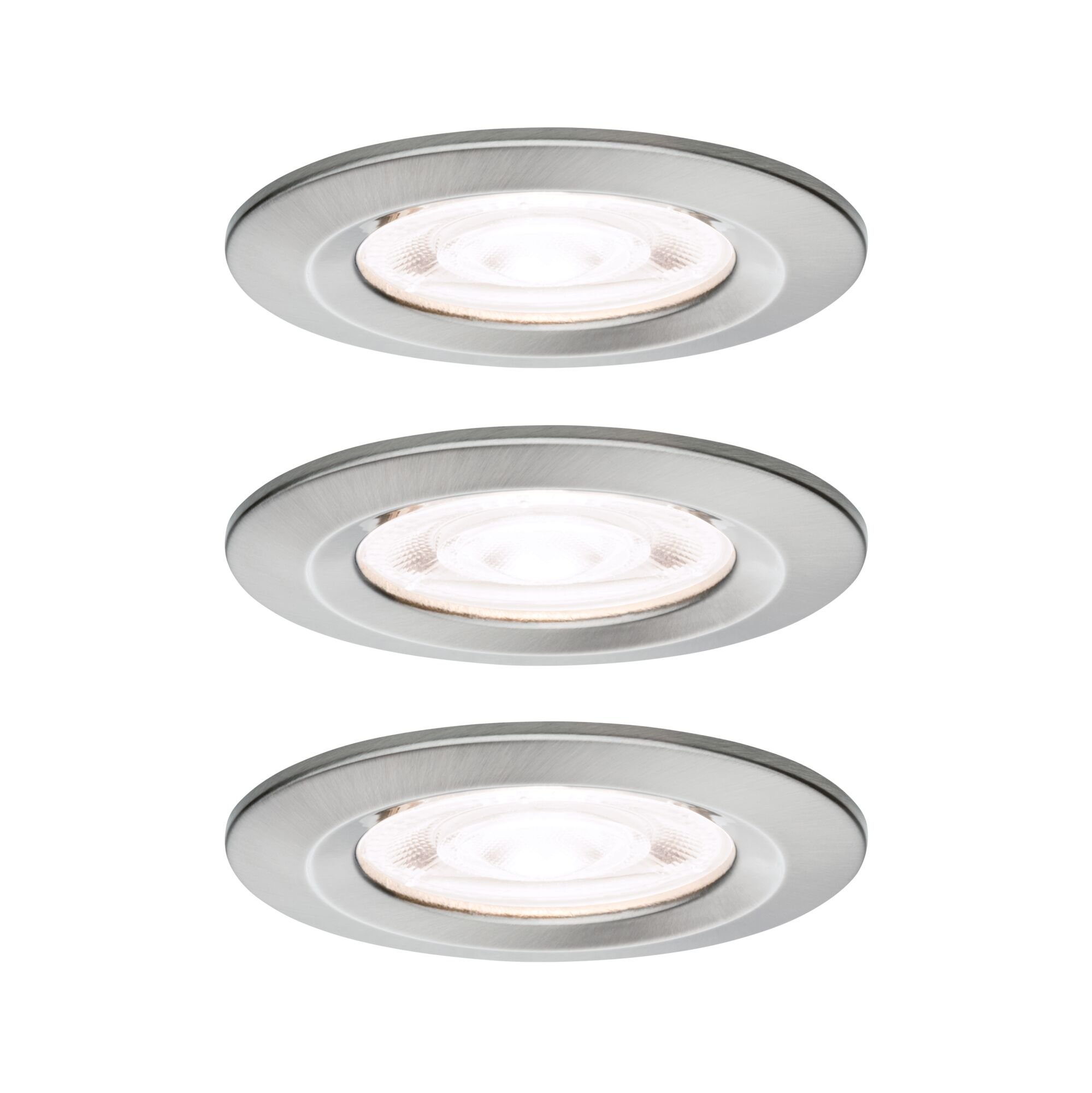 P 92338 LED vestavné svítidlo Nova GU10 Flat nevýklopné IP44 3x4,9W 230V 4000K kov kartáčovaný - PAULMANN