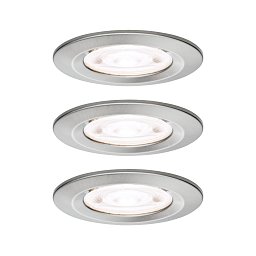 Obrázek pro produkt LED vestavné svítidlo Nova GU10 Flat nevýklopné IP44 3x4,9W 230V 4000K kov kartáčovaný - PAULMANN