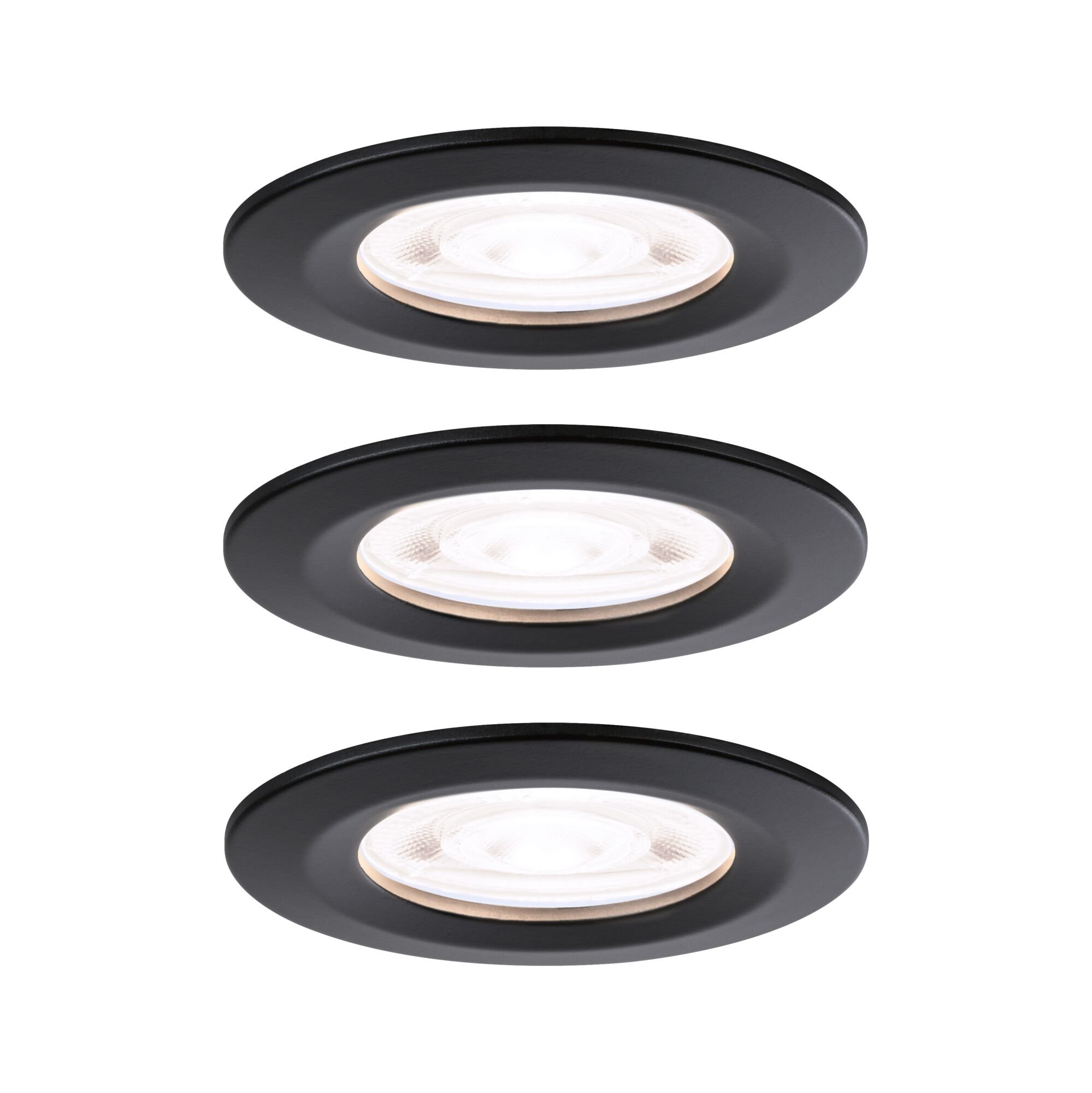 Levně P 92339 LED vestavné svítidlo Nova GU10 Flat nevýklopné IP44 3x4,9W 230V 4000K černá mat - PAULMANN