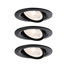 Obrázek pro produkt LED vestavné svítidlo Nova Plus GU10 Flat IP65 93mm 3x4,9W 230V stmívatelné 2700K černá mat - PAULMANN