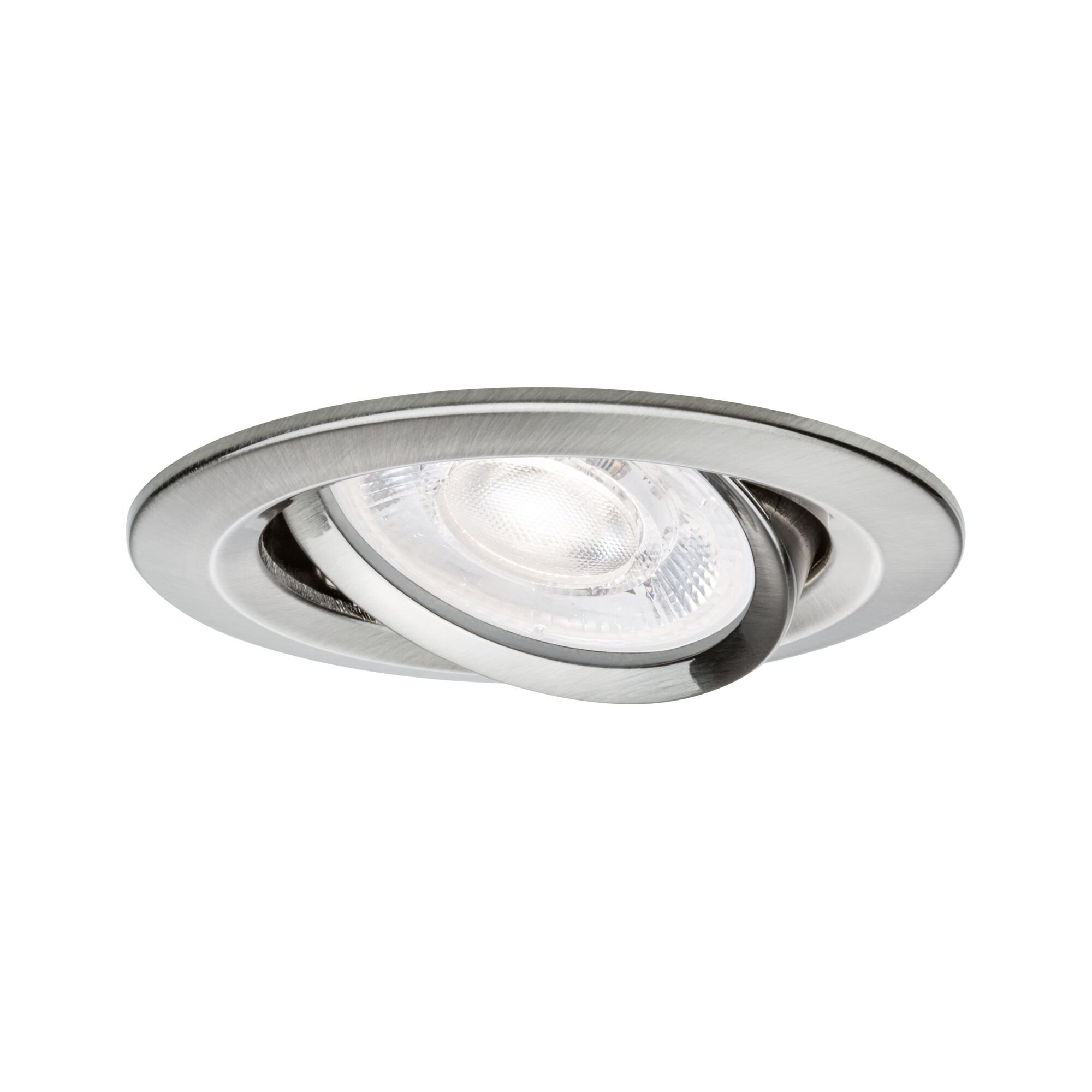Levně P 92421 LED vestavné svítidlo Nova Plus GU10 Flat IP65 93mm 4,9W 230V stmívatelné 4000K kov kartáčovaný - PAULMANN