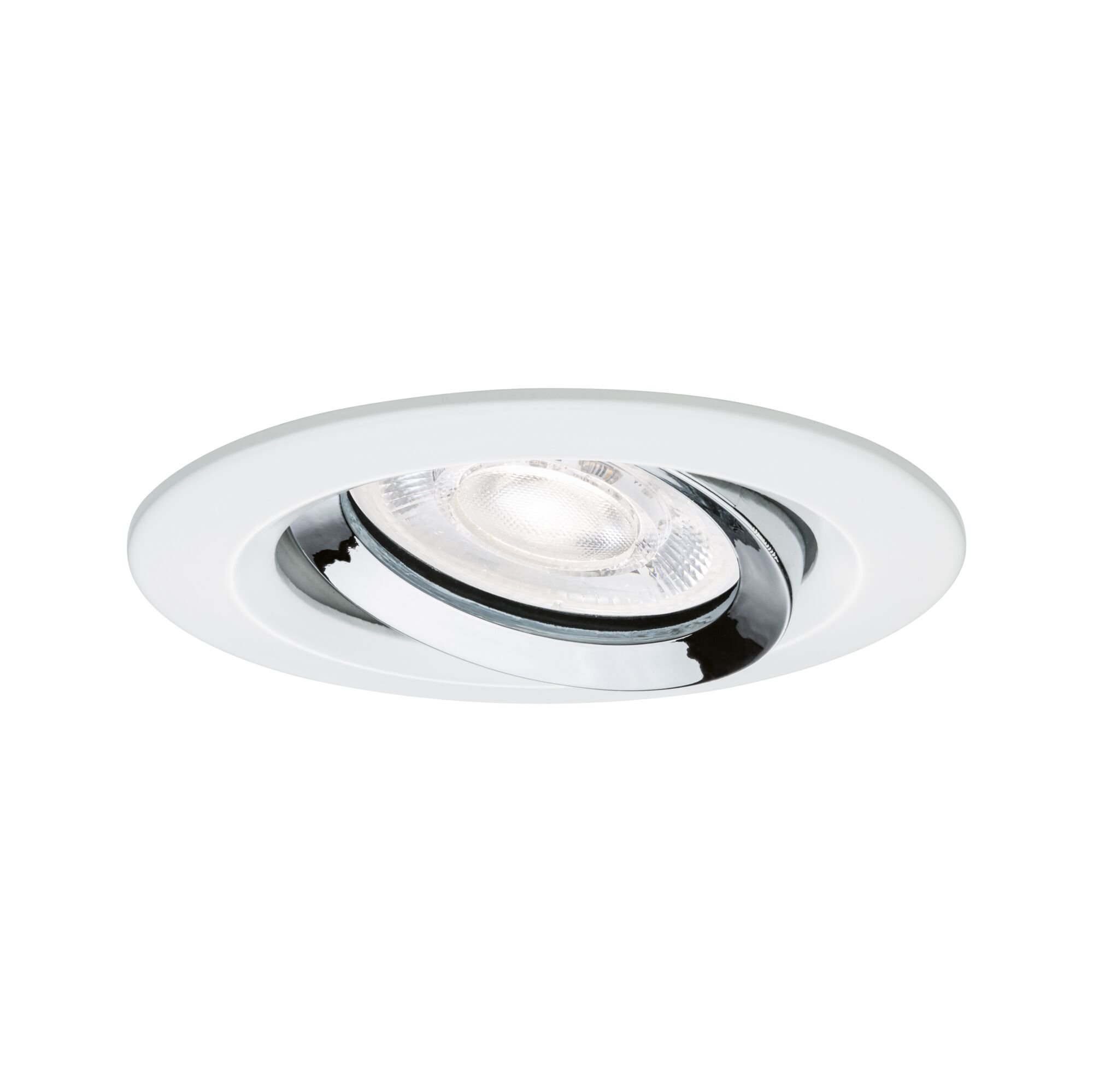 Levně P 92422 LED vestavné svítidlo Nova Plus GU10 Flat IP65 93mm 4,9W 230V stmívatelné 4000K bílá mat/chrom - PAULMANN
