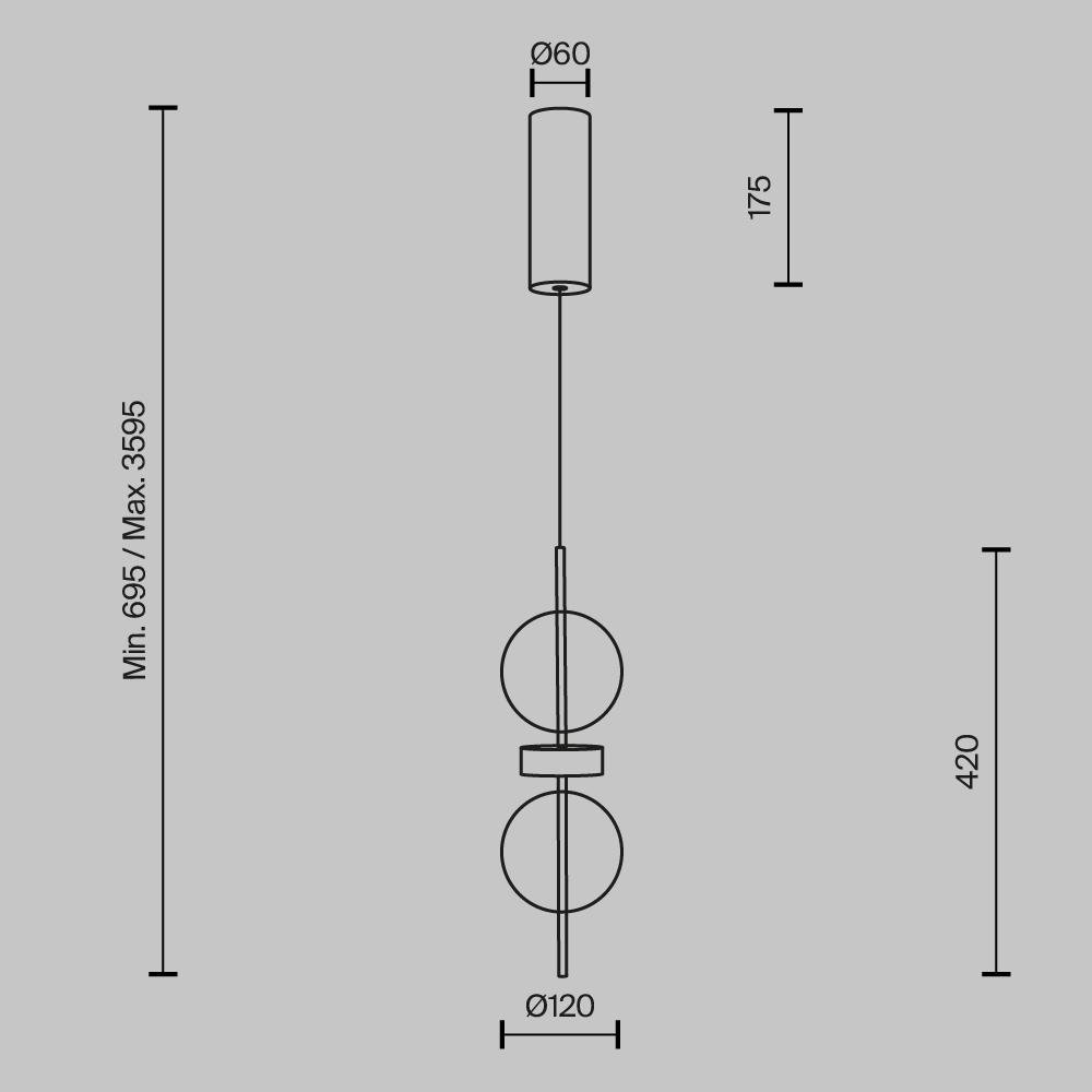 M MOD478PL-L8B3K Závěsné svítidlo Double Moon 3000K 8W MOD478PL-L8B3K - MAYTONI (obrázek 9)