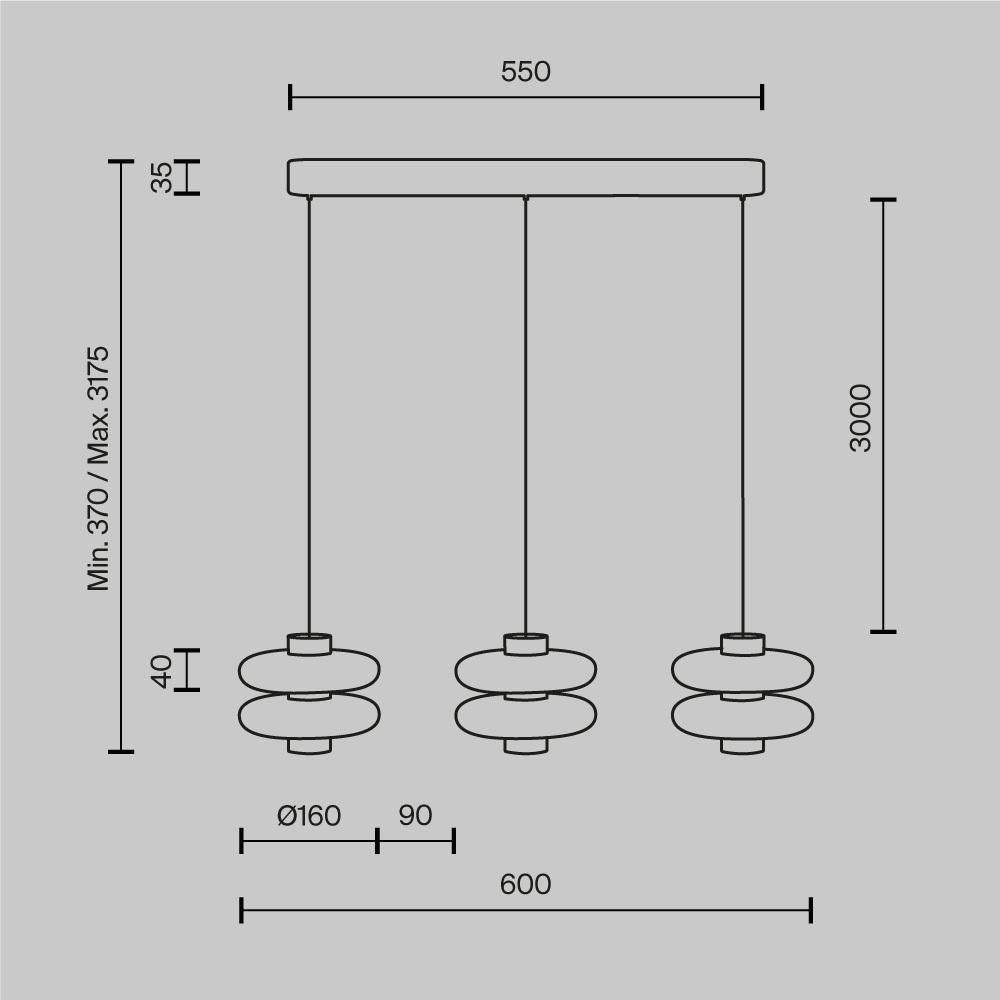 M MOD497PL-L23BRK Závěsné svítidlo Nuvem 3000K 23W MOD497PL-L23BRK - MAYTONI (obrázek 6)