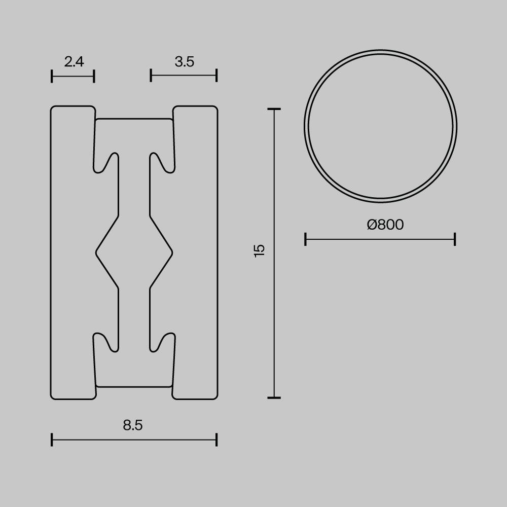 M TRX154-R-D800-B Kruhová kolejnice pro magnetickou lištu 24 V 800 mm Flarity TRX154-R-D800-B - MAYTONI (obrázek 6)