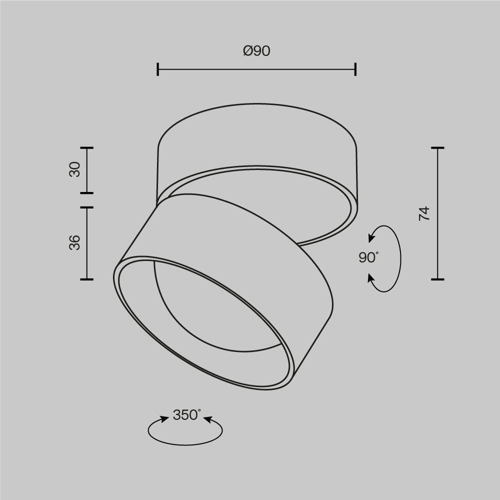 M C220CL-12W3K-B Stropní svítidlo Lens 3000K 12W 70d C220CL-12W3K-B - MAYTONI (obrázek 7)
