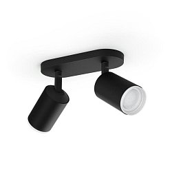 Obrázek pro produkt Hue 50632/30/P7 Hue WACA Fugato bodové LED svítidlo 2x GU10 5,7W 350lm 2000-6500K RGB IP20, černé - PHILIPS