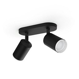 Obrázek pro produkt Hue 50632/30/P7 Hue WACA Fugato bodové LED svítidlo 2x GU10 5,7W 350lm 2000-6500K RGB IP20, černé - PHILIPS