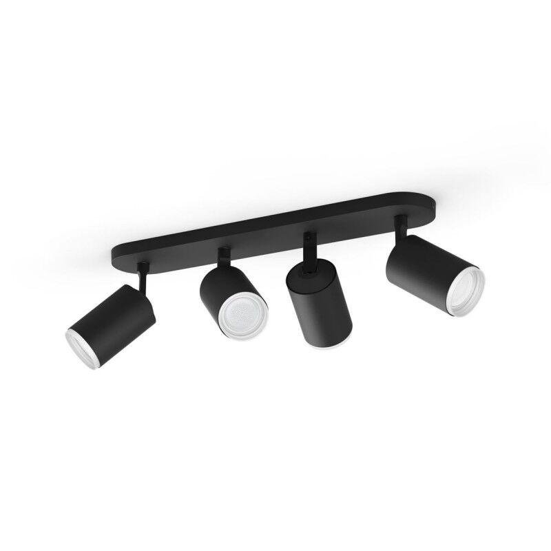 Levně PH 8720169319394 Hue 50634/30/P7 Hue WACA Fugato bodové LED svítidlo 4x GU10 5,7W 350lm 2000-6500K RGB IP20 černá - PHILIPS