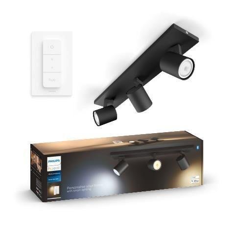 Levně PH 8720169320413 Hue WA Runner bodové LED svítidlo GU10 3x5W 350lm 2200-6500K IP20, černé + ovladač - PHILIPS