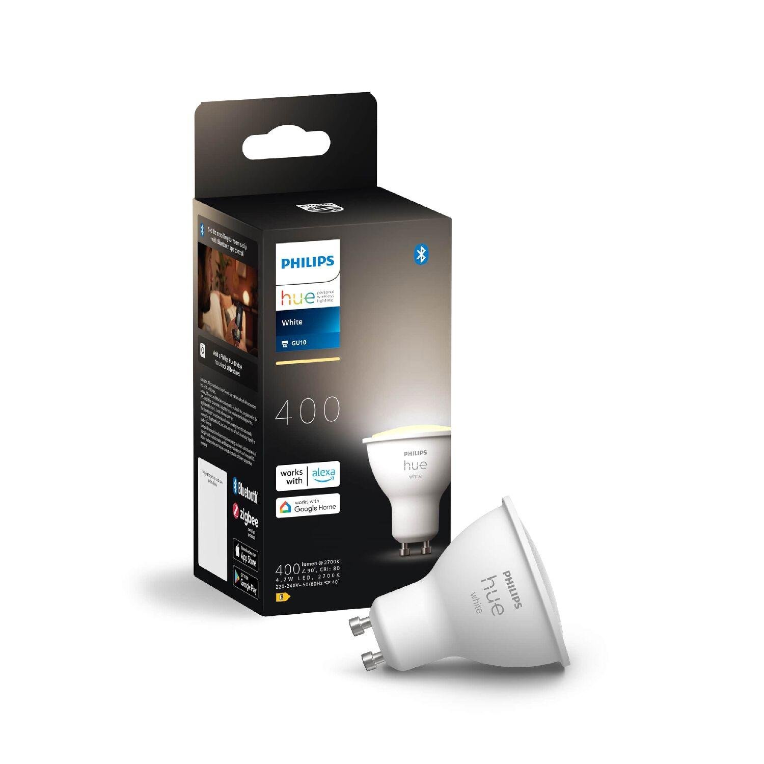 Levně PH 8720169230170 Hue White LED žárovka GU10 4,2W 400lm 2700K CRI80 IP20 - PHILIPS