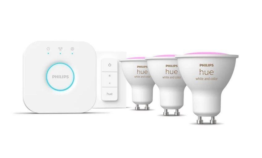 Levně PH 8720169254503 Hue základní set Bridge + 3xLED žárovka WACA GU10 4,2W 400lm 2000-6500K + ovladač - PHILIPS