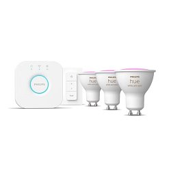Obrázek pro produkt Hue základní set Bridge + 3xLED žárovka WACA GU10 4,2W 400lm 2000-6500K + ovladač - PHILIPS