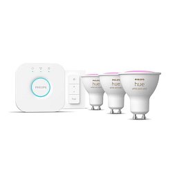 Obrázek pro produkt Hue základní set Bridge + 3xLED žárovka WACA GU10 4,2W 400lm 2000-6500K + ovladač - PHILIPS