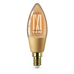 Obrázek pro produkt WiZ Smart LED Svíčková žárovka Filament oranžová 4,9 W (ekv. 25 W) 370lm C35 E14 - PHILIPS