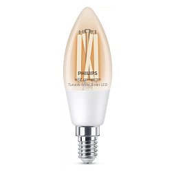 Obrázek pro produkt WiZ Smart LED Svíčková žárovka Filament čirá 4,9 W (ekv. 40 W) 470lm C35 E14 - PHILIPS