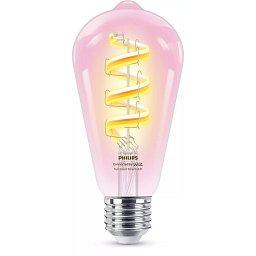 Obrázek pro produkt WiZ Smart LED Žárovka s tradičním vzhledem, čirá, 40 W 470lm 2200-6500K (RGB) ST64 E27 - PHILIPS