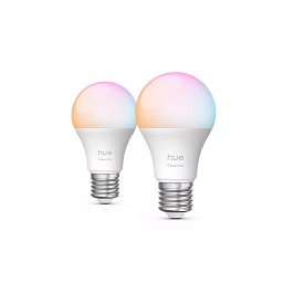 Obrázek pro produkt Hue Essential WCA 806 žárovka 460 E27, 8W, 806lm (2 ks), 2200-6500K RGB - PHILIPS