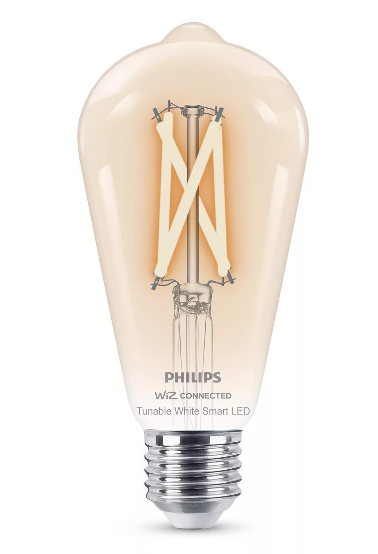 PH 8719514372245 WiZ Smart LED Žárovka Filament čirá 7 W (ekv. 60 W) 806lm 2700-6500K ST64 E27 - PHILIPS