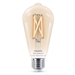 Obrázek pro produkt WiZ Smart LED Žárovka Filament čirá 7 W (ekv. 60 W) 806lm 2700-6500K ST64 E27 - PHILIPS