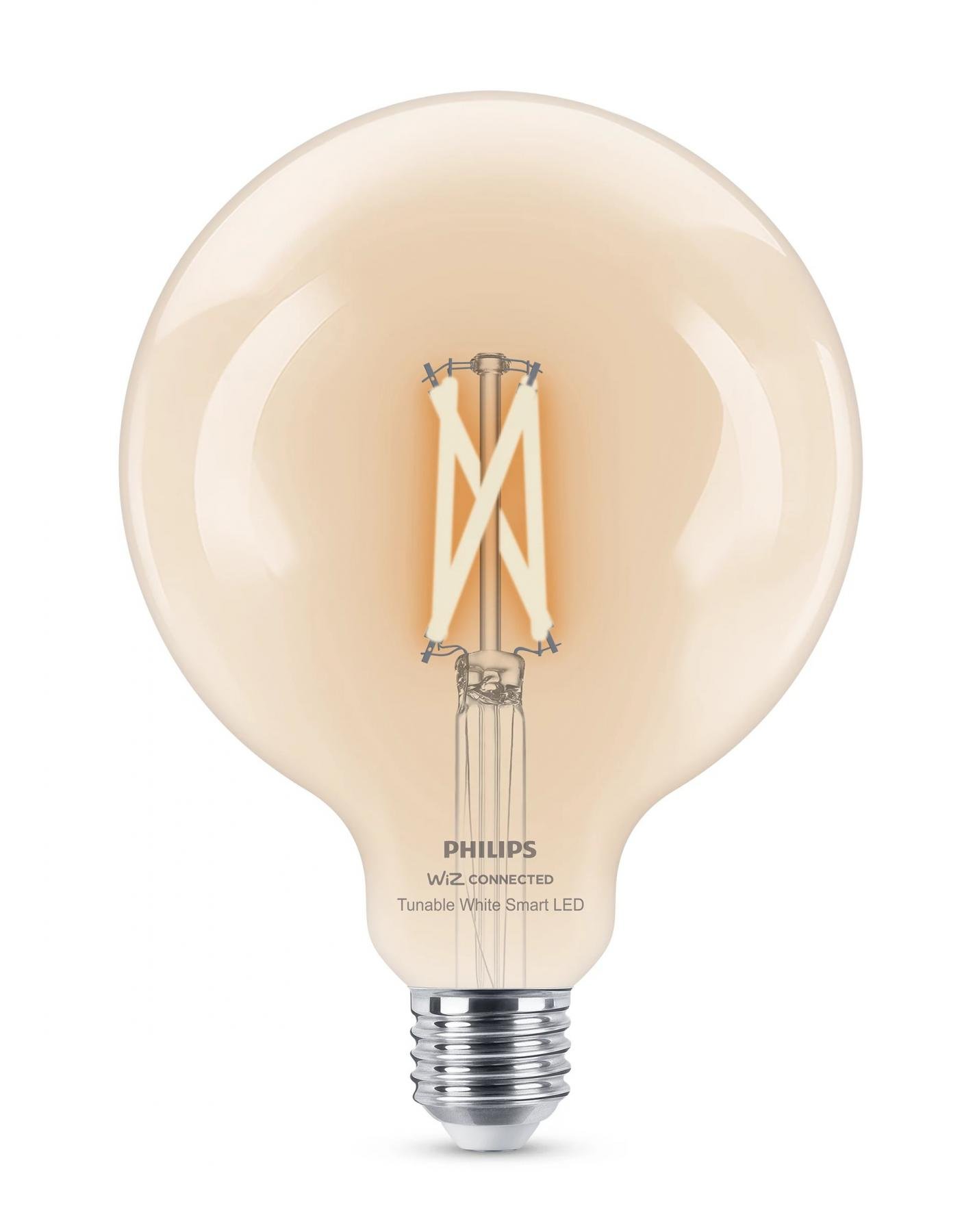 PH 8719514372108 WiZ Smart LED Kulová žárovka Filament čirá 7 W (ekv. 60 W) 806lm 2700-6500K G125 E27 - PHILIPS