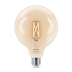 Obrázek pro produkt WiZ Smart LED Kulová žárovka Filament čirá 7 W (ekv. 60 W) 806lm 2700-6500K G125 E27 - PHILIPS
