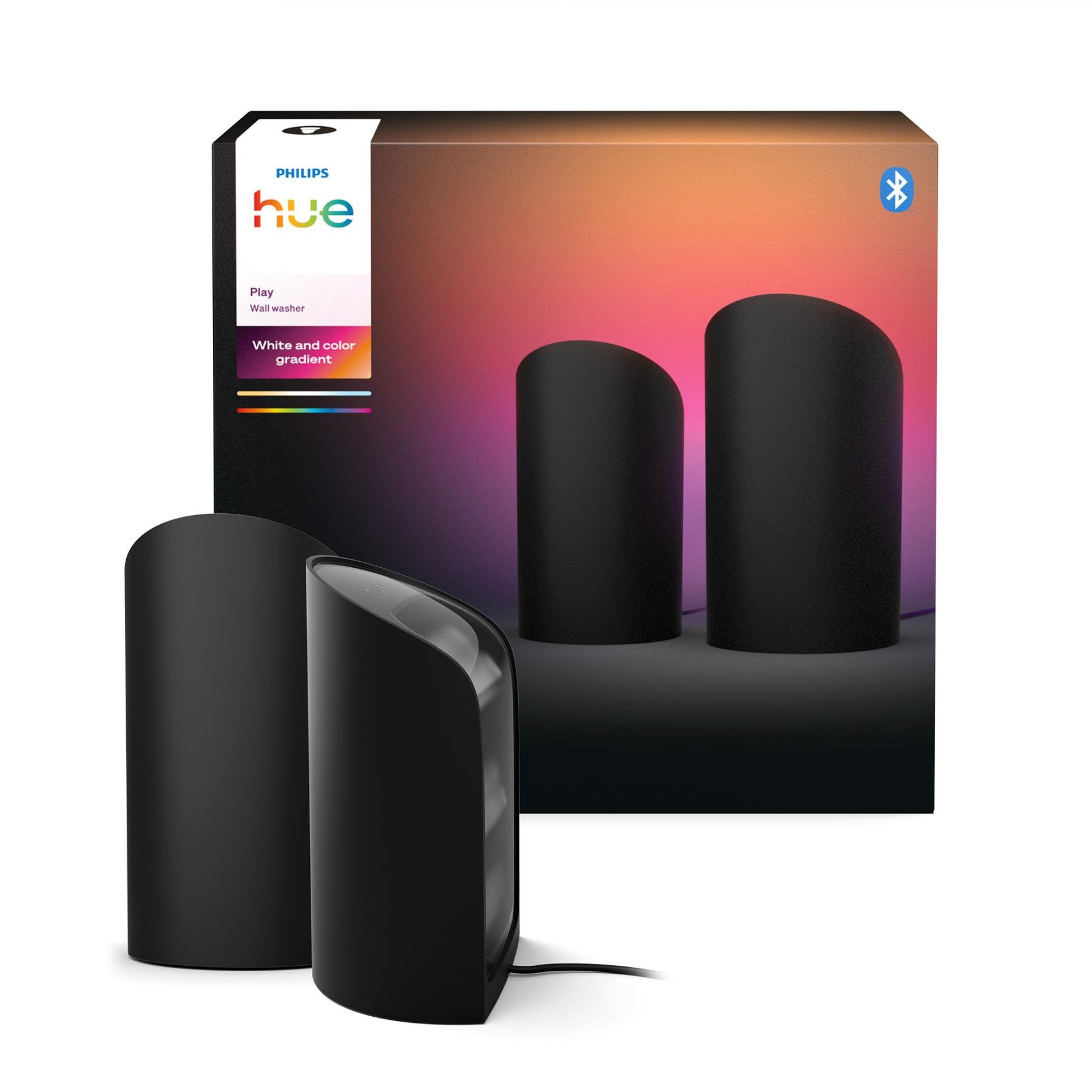 Levně PH 8720169385993 Hue Play Wall ambientní projekční svítidlo 20W, 1035 lm/m, 2000-6500K, RGB, IP20, (2ks), černá - PHILIPS