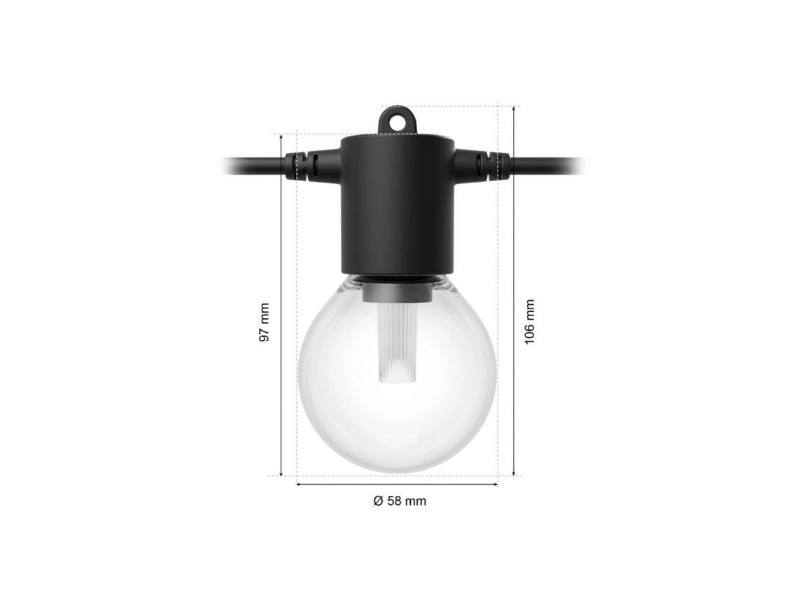 PH 8721103063717 Hue Festavia Globe prodloužení - venkovní řetěz, 7m, 10 žárovek, černý 1000-20000K RGB - PHILIPS (obrázek 4)