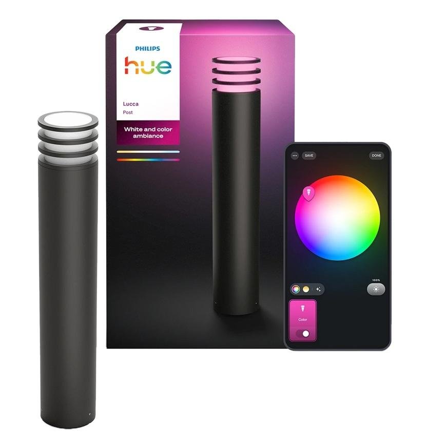 PH 8721103118752 Hue Lucca venkovní sloupkové LED svítidlo A60 WCA antracit 1000-20000K RGB - PHILIPS