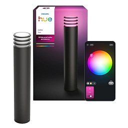 Obrázek pro produkt Hue Lucca venkovní sloupkové LED svítidlo A60 WCA antracit 1000-20000K RGB - PHILIPS