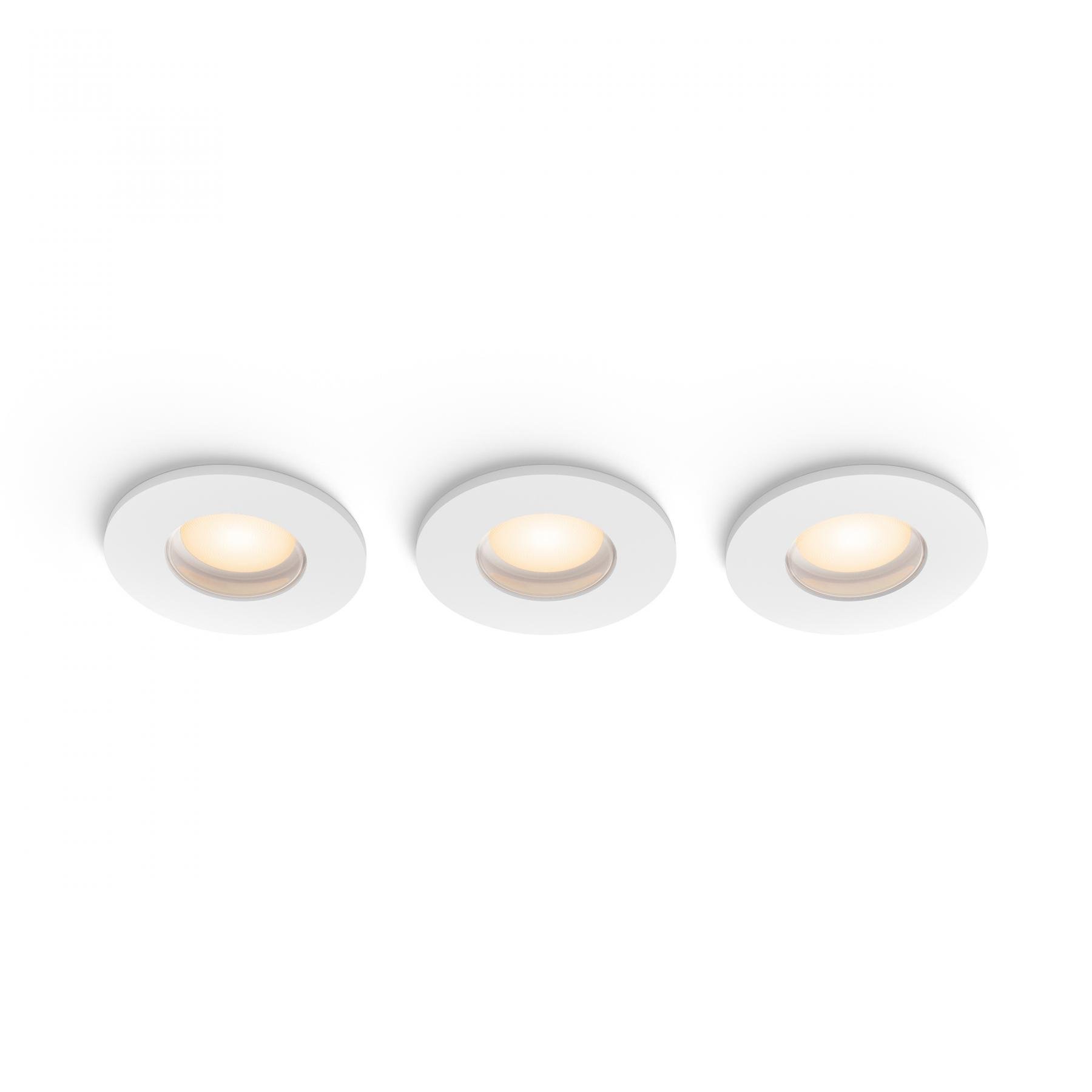 PH 8721103073020 Hue Adore zápustné koupelnové svítidlo kulaté 3x4,2W, 2000-6500K, IP44, bílá (3ks) - PHILIPS