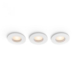 Obrázek pro produkt Hue Adore zápustné koupelnové svítidlo kulaté 3x4,2W, 2000-6500K, IP44, bílá (3ks) - PHILIPS