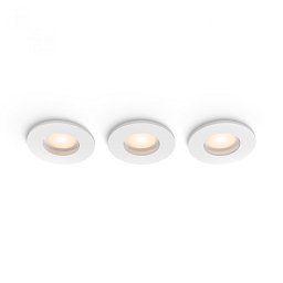 Obrázek pro produkt Hue Adore zápustné koupelnové svítidlo kulaté 3x4,2W, 2000-6500K, IP44, bílá (3ks) - PHILIPS