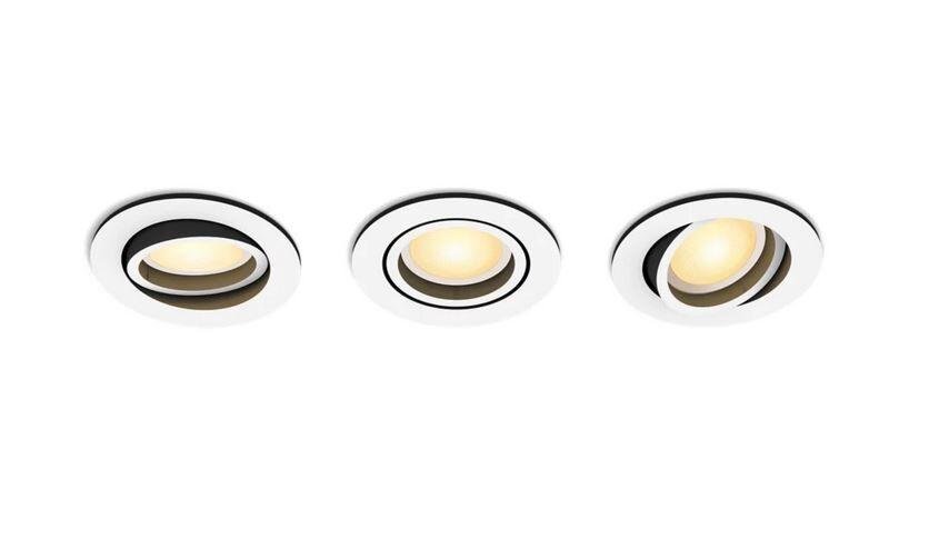 Levně PH 8720169319936 Hue WA Milliskin zápustné LED svítidlo 3xGU10 4,2W 400lm 2200-6500K 9cm kulaté IP20, bílé - PHILIPS