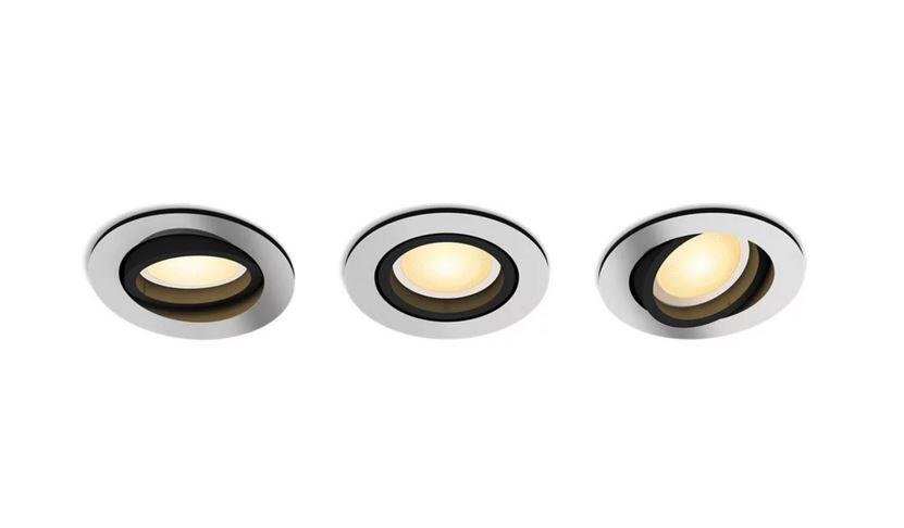Levně PH 8720169319813 Hue WA Milliskin zápustné LED svítidlo 3xGU10 4,2W 400lm 2200-6500K 9cm kulaté IP20, hliník - PHILIPS