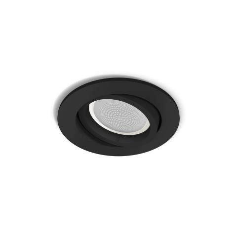 Levně PH 8720169318915 Hue WACA Centura podhledové LED svítidlo GU10 5,7W 350lm 2000-6500K RGB IP20 kulaté, černé - PHILIPS