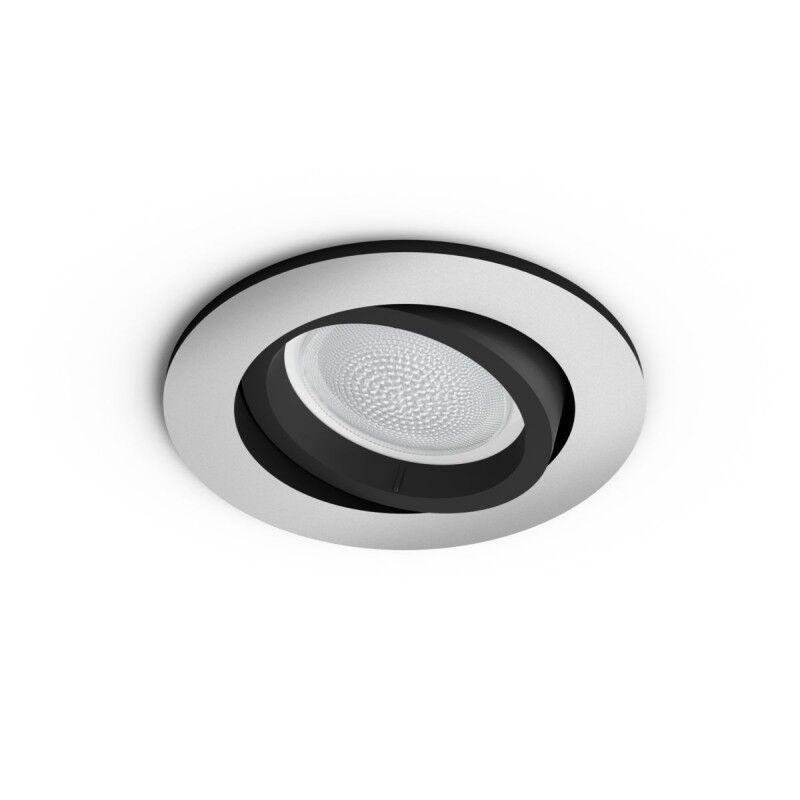 Levně PH 8720169318793 Hue WACA Centura podhledové LED svítidlo GU10 5.7W 350lm 2000-6500K RGB IP20 kulaté hliník - PHILIPS