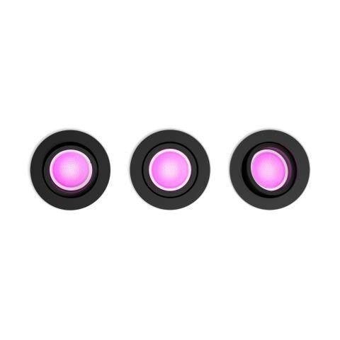 Levně PH 8720169318977 Hue WACA Centura podhledové LED svítidlo 3x GU10 5,7W 350lm 2000-6500K RGB kulaté IP20 černé - PHILIPS