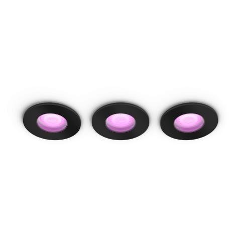 Levně PH 8720169320895 Hue WACA Xamento podhledové LED svítidlo 3x GU10 5.7W 350lm 2000-6500K RGB IP44, černé - PHILIPS