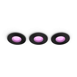 Obrázek pro produkt Hue WACA Xamento podhledové LED svítidlo 3x GU10 5.7W 350lm 2000-6500K RGB IP44, černé - PHILIPS