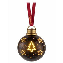 Obrázek pro produkt Vánoční koule (na baterie) Christmas Globe hnědá / zlatá 100mm 2200K sklo – PAULMANN