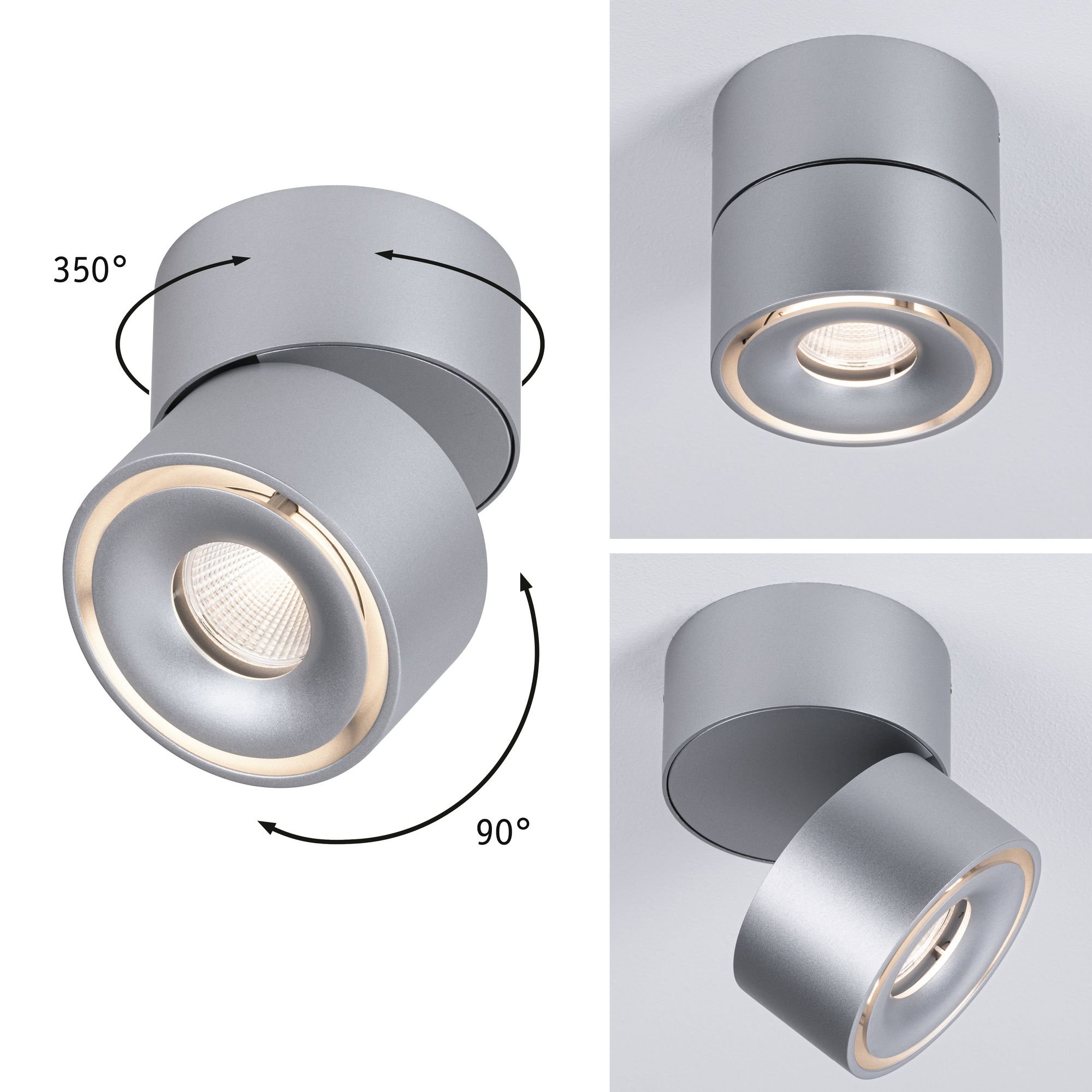 P 93375X VÝPRODEJ VZORKU - Přisazené svítidlo LED Spircle matný chrom 8,0W 3.000K 36° - PAULMANN
