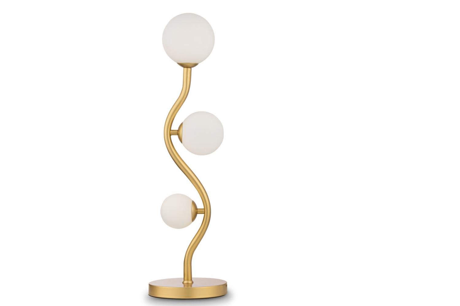 Levně M MOD059TL-03GX VÝPRODEJ VZORKU - Stolní lampa Uva 3x28W bílá/zlatá kov/sklo designová - MAYTONI