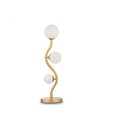 Obrázek pro produkt VÝPRODEJ VZORKU - Stolní lampa Uva 3x28W bílá/zlatá kov/sklo designová - MAYTONI