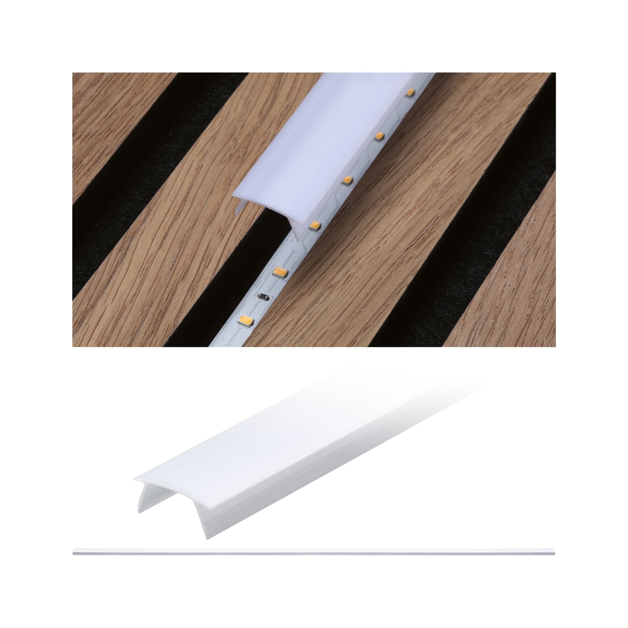 P 79578 LED Strip přisazený profil difuzor 0,8m umělá hmota bílá - PAULMANN