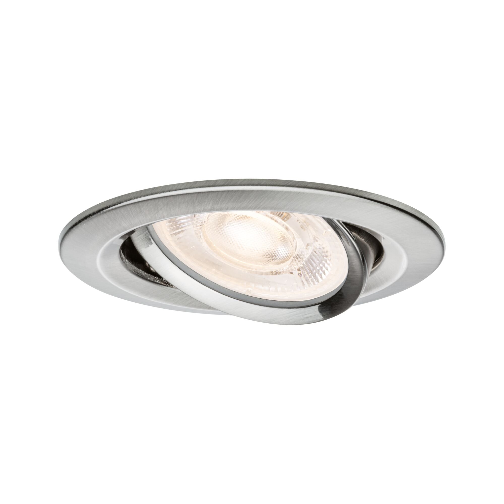 Levně P 92325 LED vestavné svítidlo 3-krokové-stmívatelné Nova GU10 Flat výklopné 4,9W 230V stmívatelné 2700K kov kartáčovaný - PAULMANN
