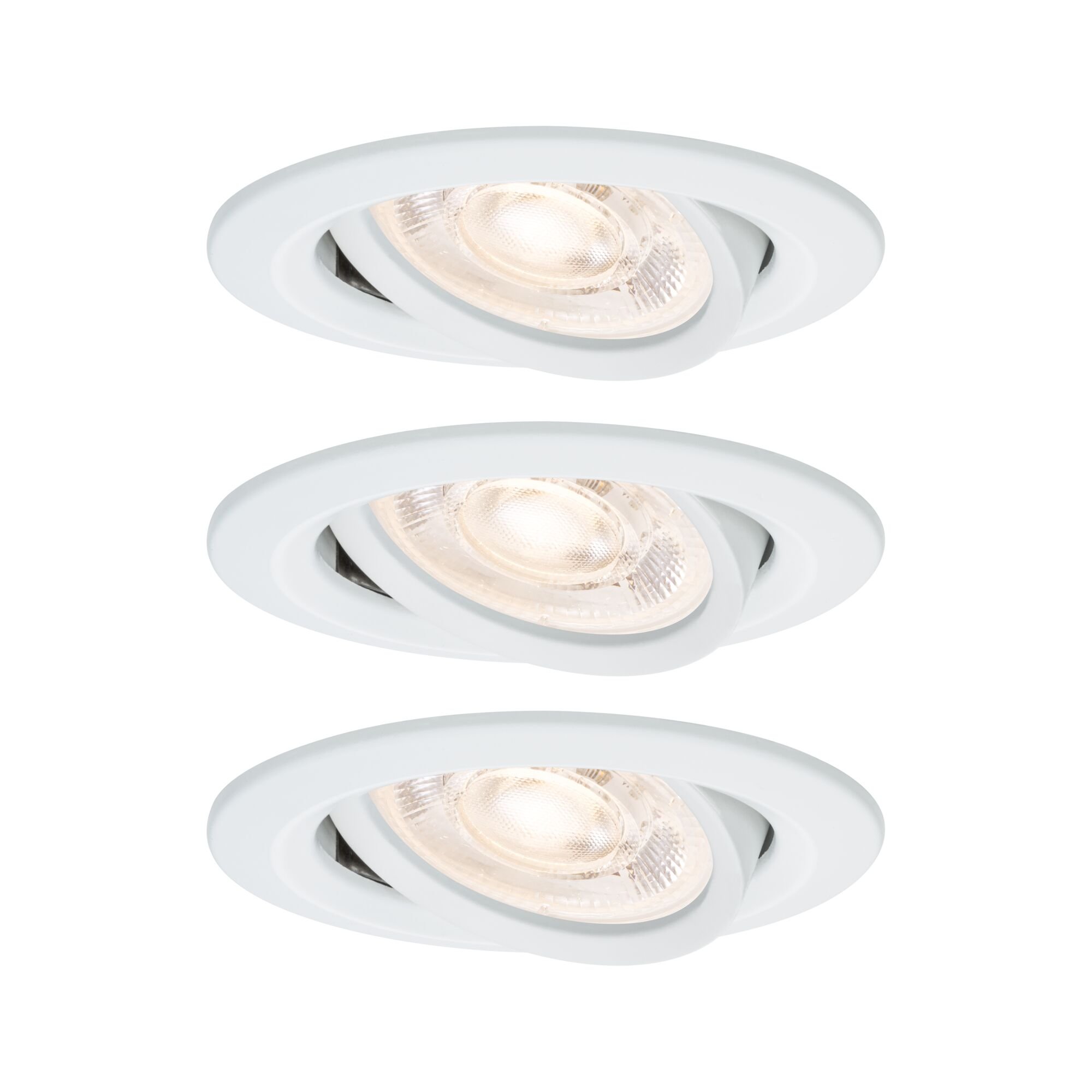 Levně P 92326 LED vestavné svítidlo 3-krokové-stmívatelné Nova GU10 Flat výklopné 3x4,9W 230V stmívatelné 2700K bílá mat - PAULMANN