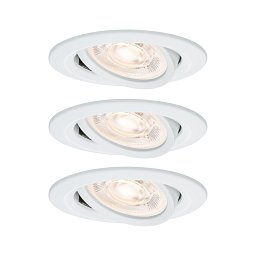 Obrázek pro produkt LED vestavné svítidlo 3-krokové-stmívatelné Nova GU10 Flat výklopné 3x4,9W 230V stmívatelné 2700K bílá mat - PAULMANN